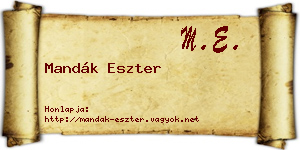 Mandák Eszter névjegykártya